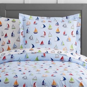 Pottery Barn Kids Organic Hudson Sailboat Duvet Cover